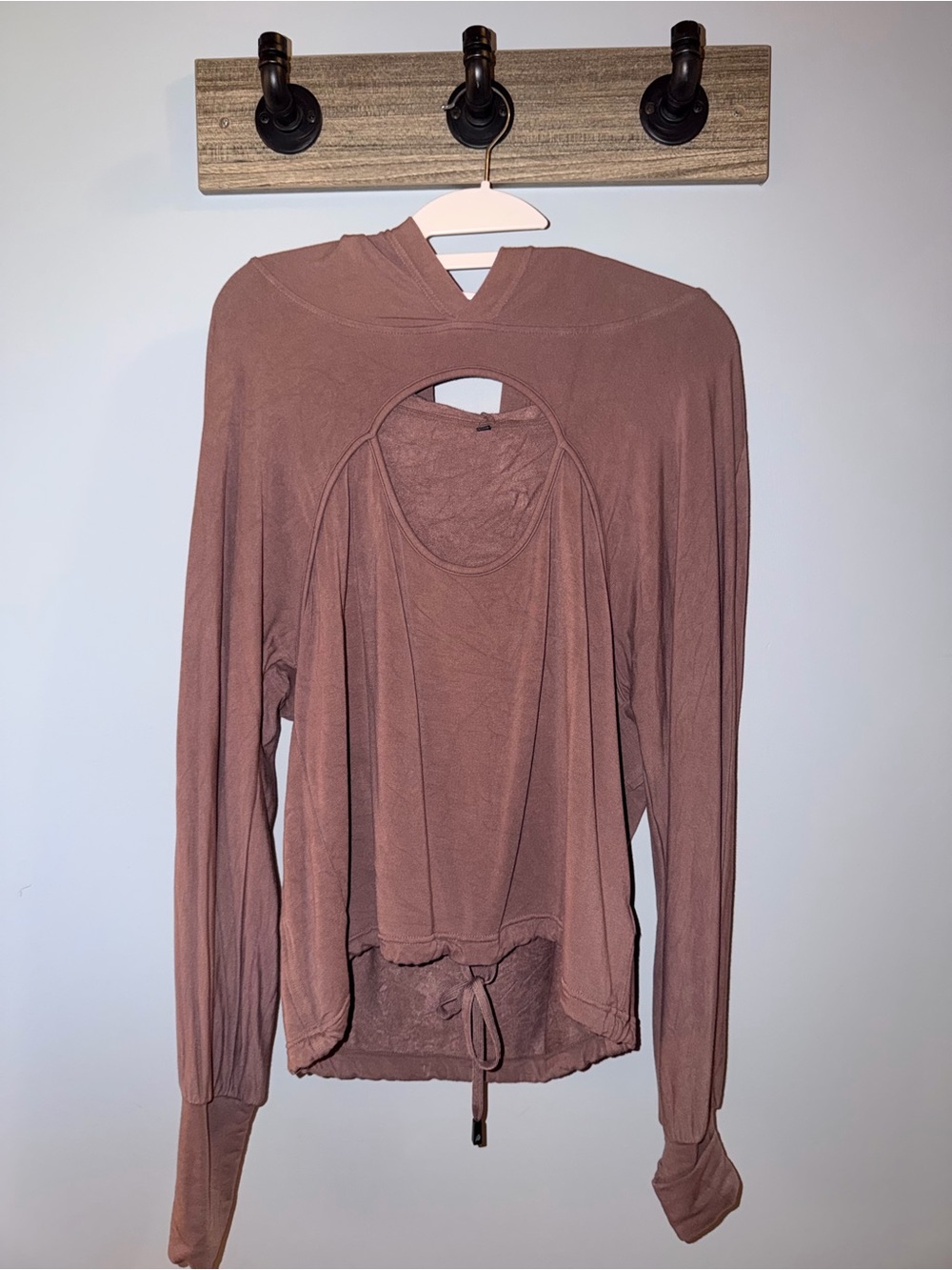 P'tula Open-Back Long Sleeve Top in Mauve